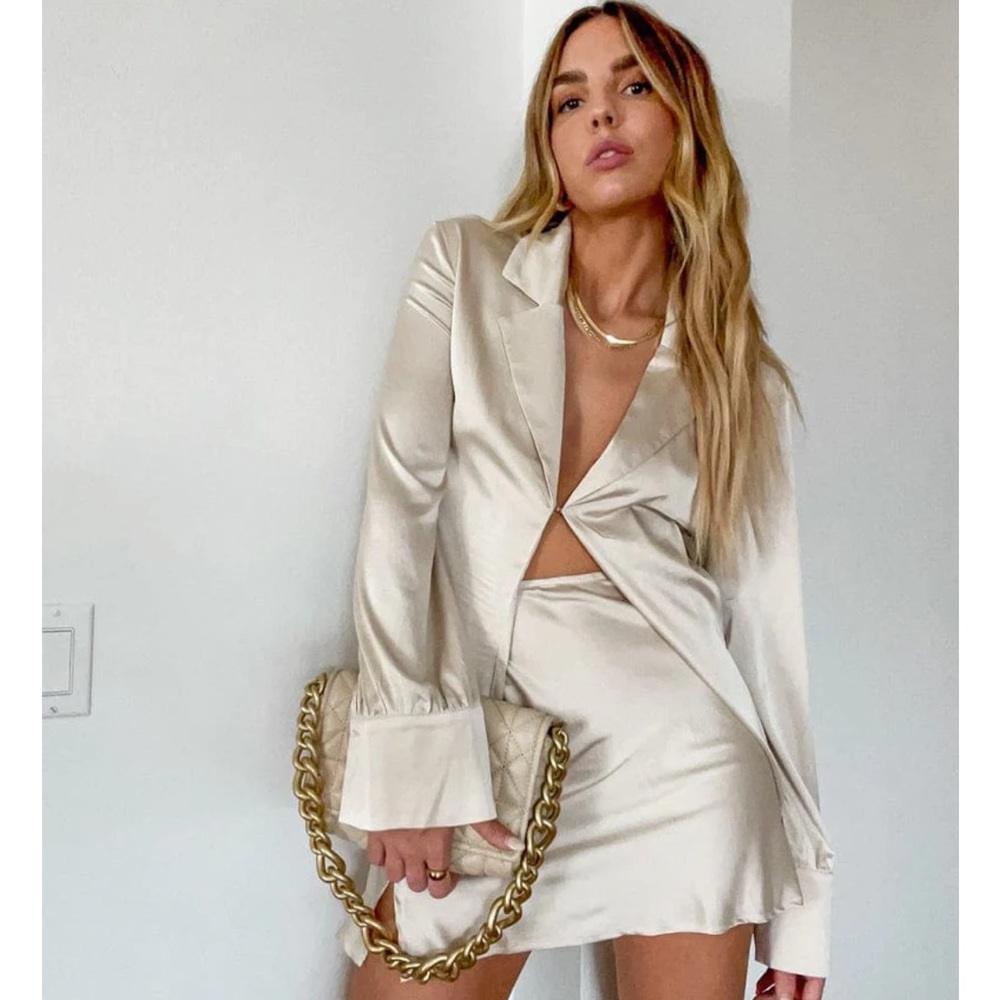 Champagne Satin Skirt